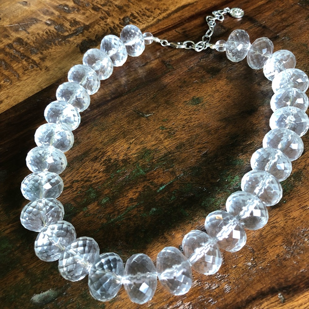 Clear Faceted Chunky Bead Necklace